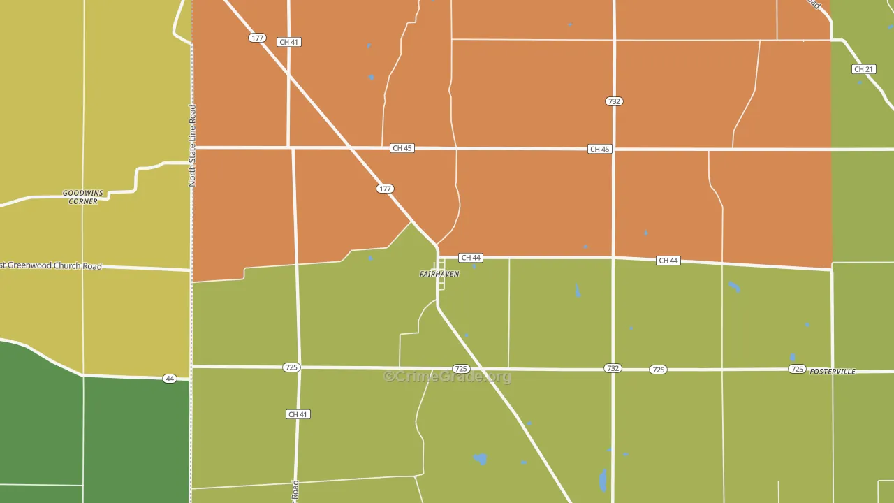 Fairhaven, OH Map of Assault Rates