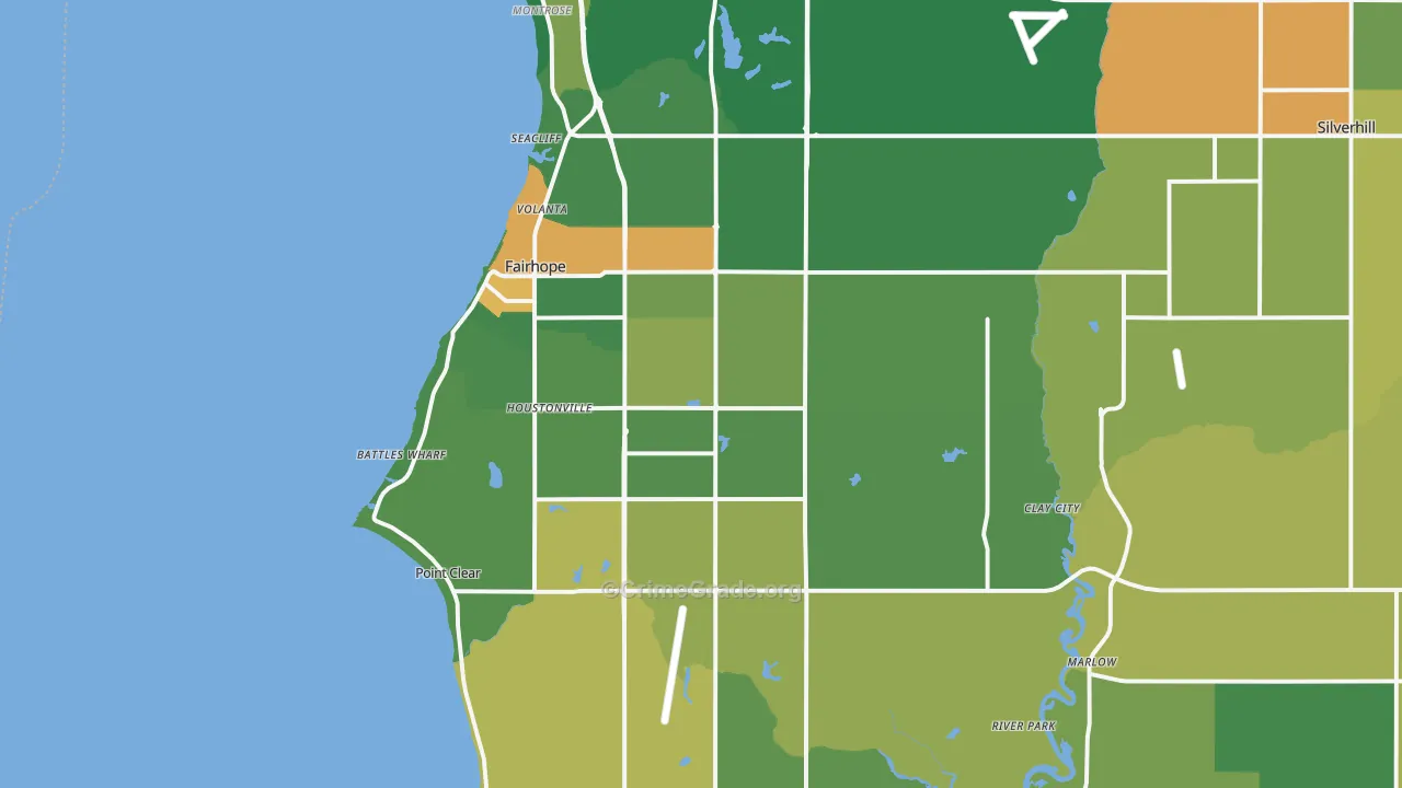 Fairhope, AL Map of Assault Rates