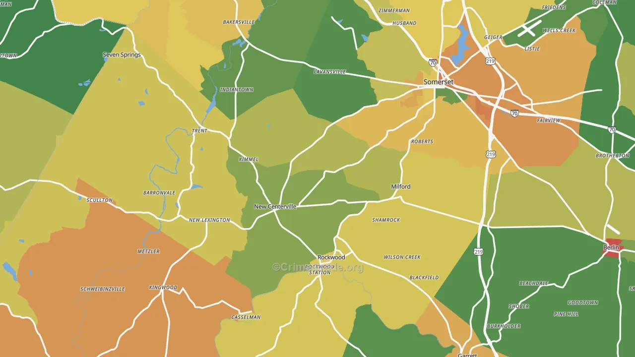 Fairhope, PA Map of Assault Rates