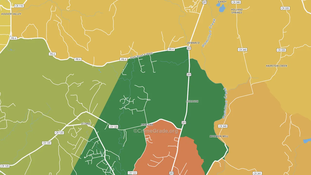 Fairland, TX Map of Assault Rates