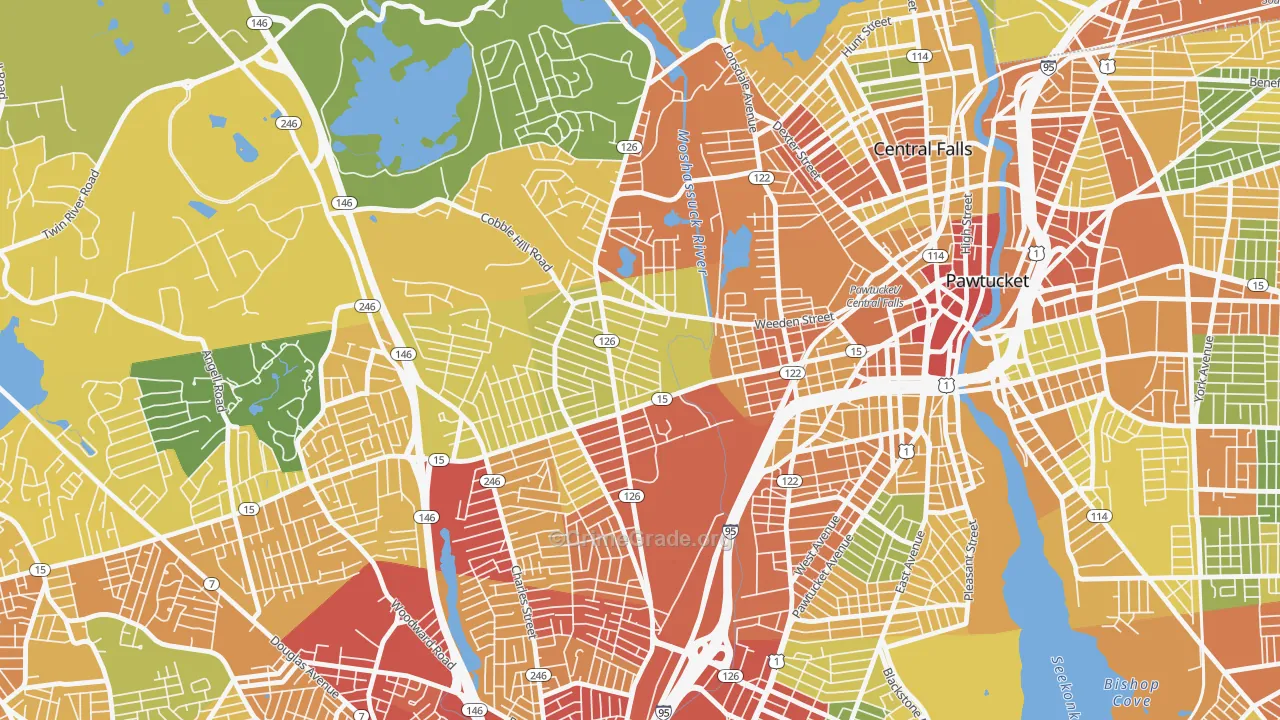 Fairlawn, Pawtucket, RI Map of Assault Rates