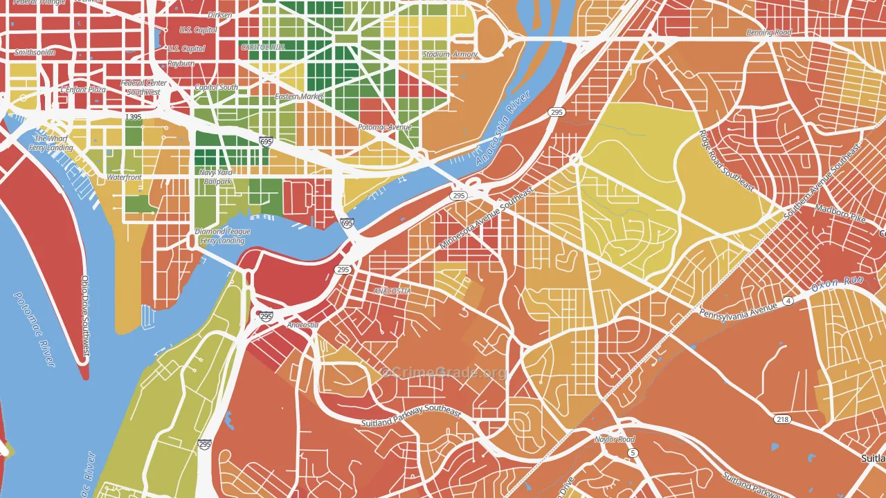 Fairlawn, Washington, DC Map of Assault Rates
