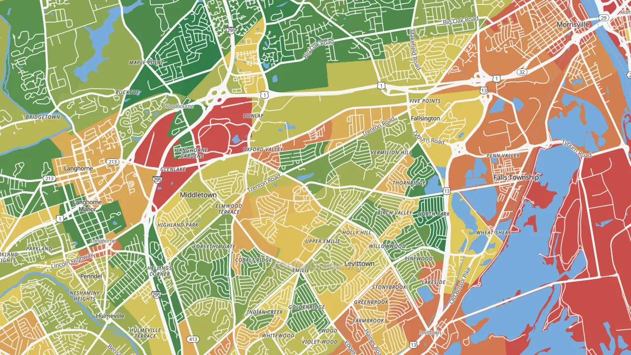 Fairless Hills, PA Map of Assault Rates