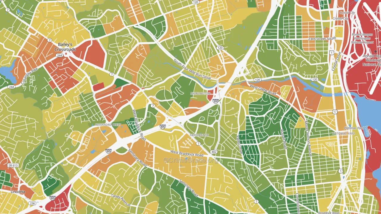 Fairlington-Shirlington, Arlington, VA Map of Assault Rates