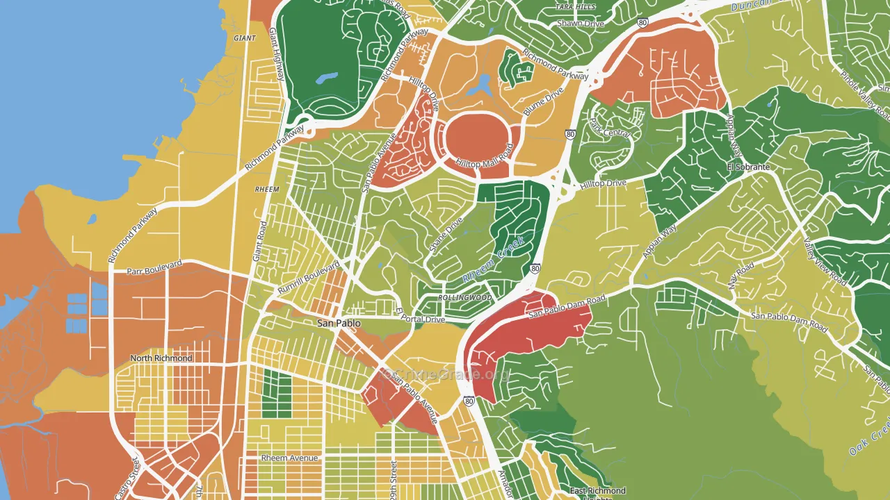 Fairmede-Hilltop, San Pablo, CA Map of Assault Rates