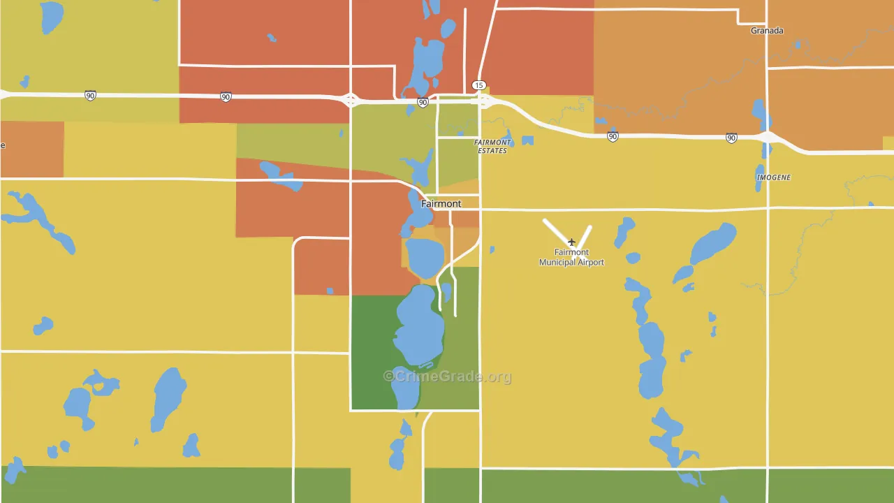 Fairmont, MN Map of Assault Rates