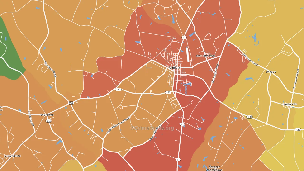 Fairmont, NC Map of Assault Rates