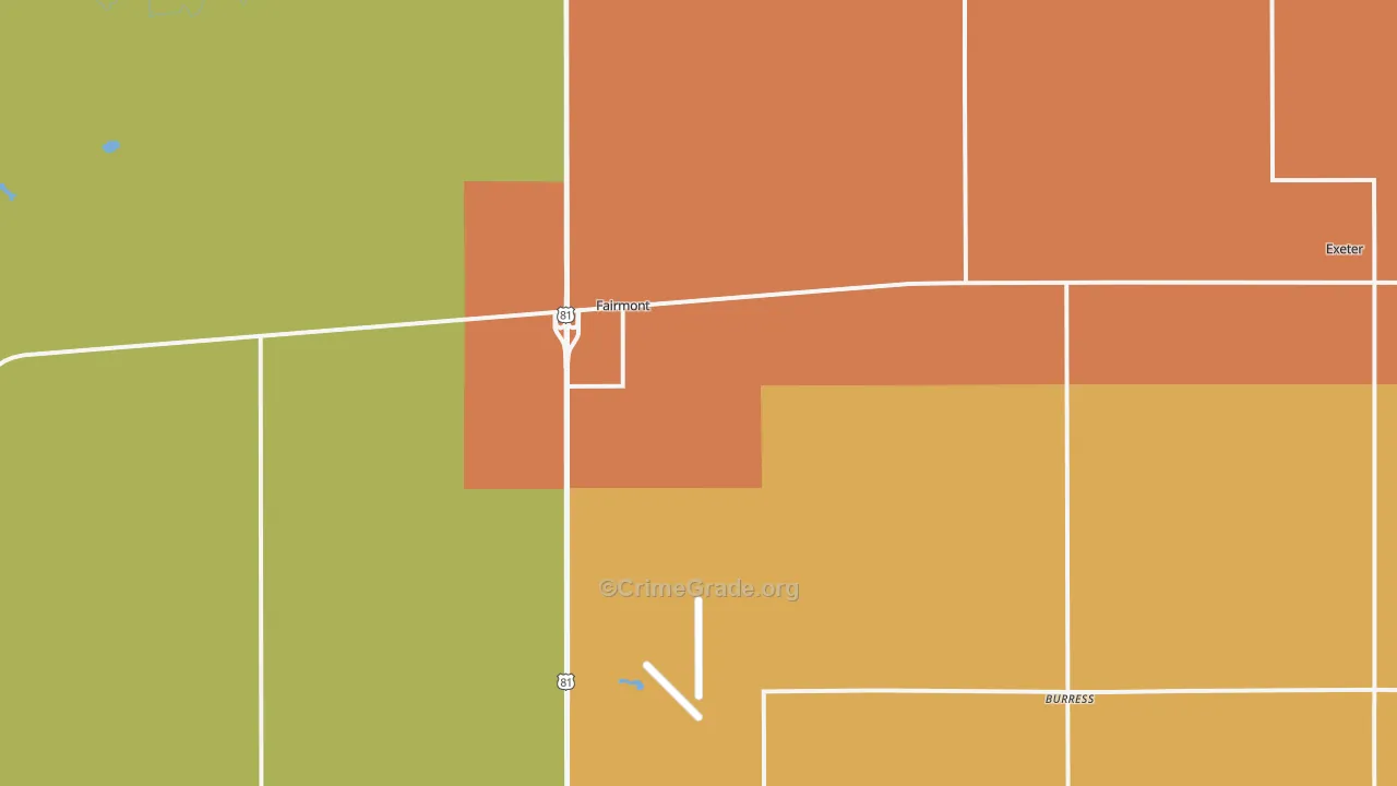 Fairmont, NE Map of Assault Rates