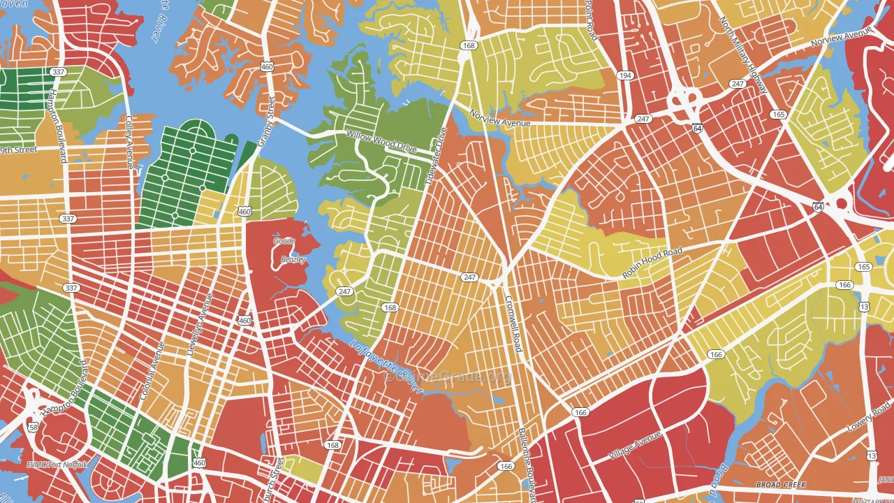 Fairmont Park, Norfolk, VA Map of Assault Rates