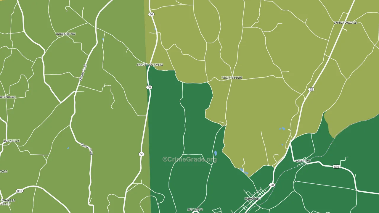 Fairmount City, PA Map of Assault Rates