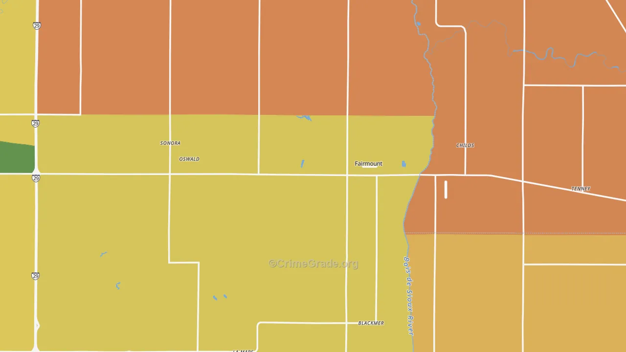 Fairmount, ND Map of Assault Rates