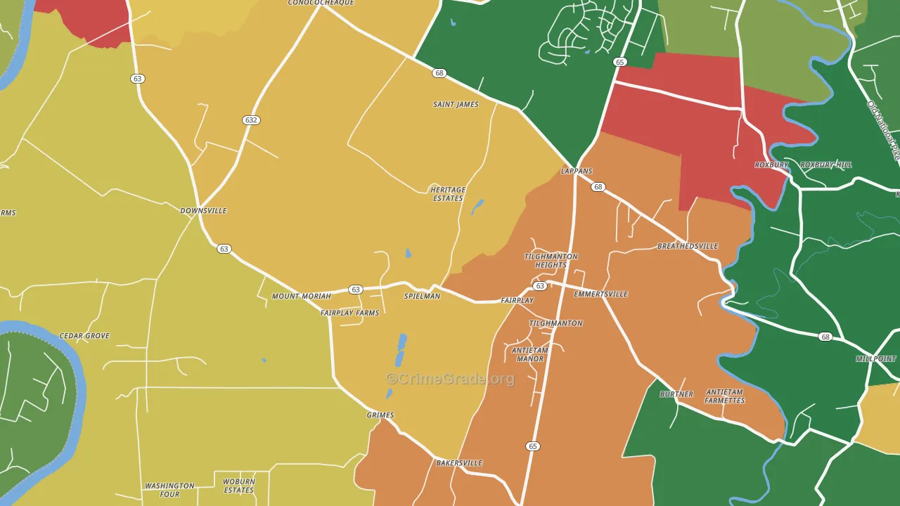 Fairplay, MD Map of Assault Rates