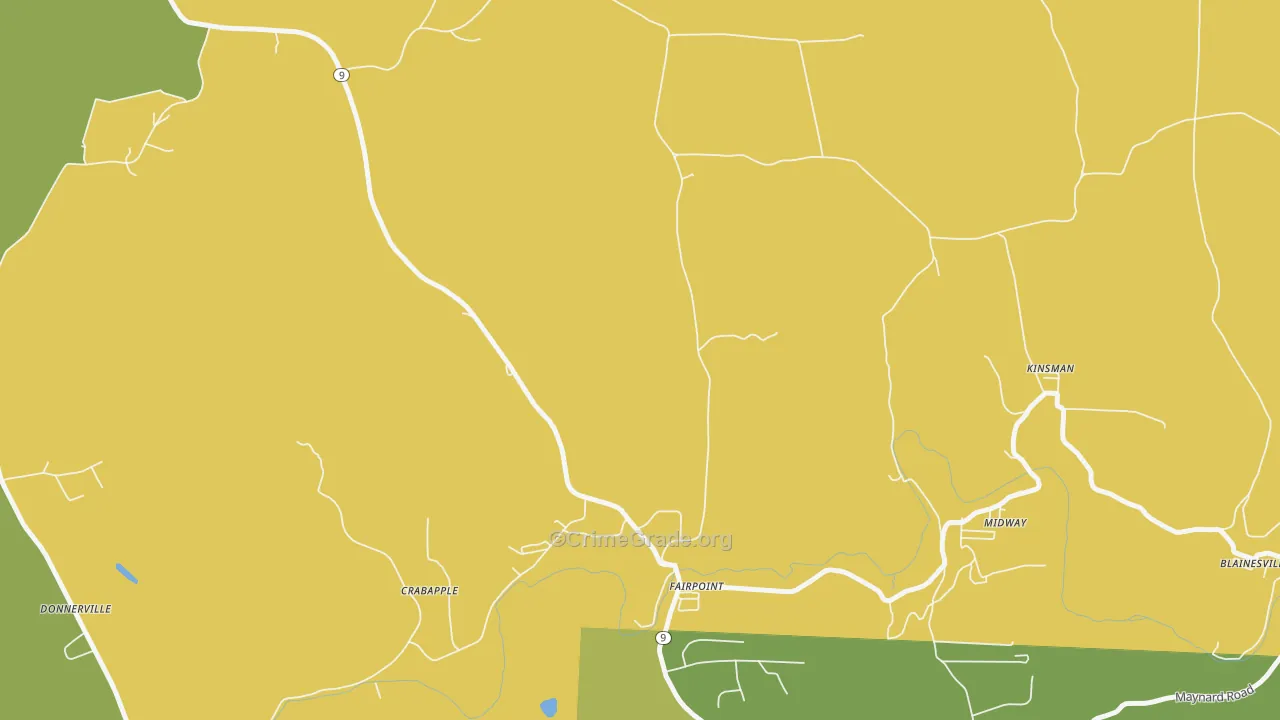Fairpoint, OH Map of Assault Rates