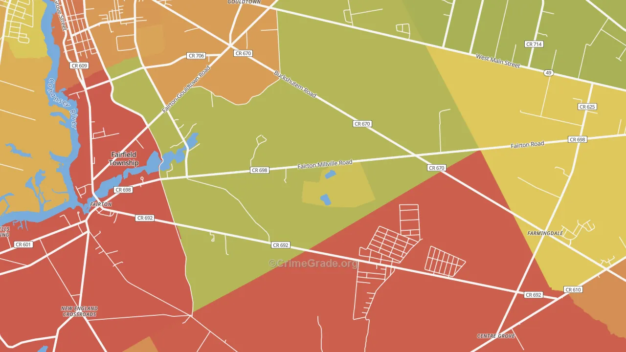 Fairton, NJ Map of Assault Rates
