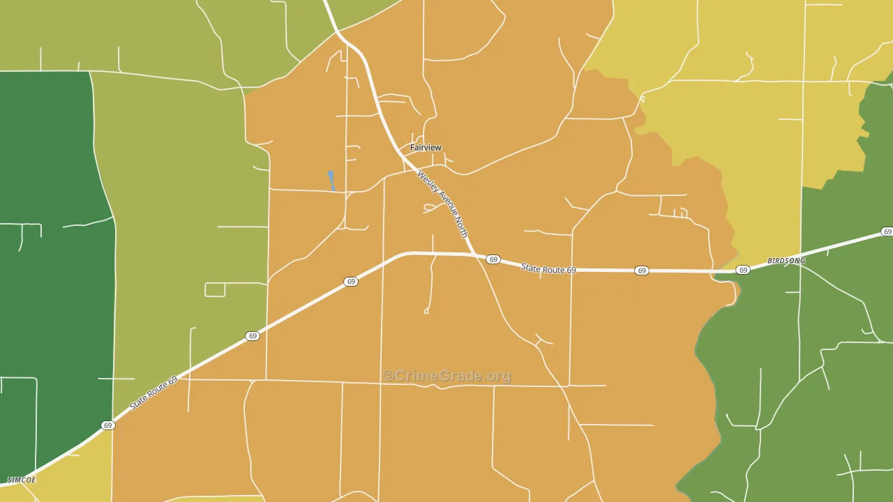 Fairview, AL Map of Assault Rates