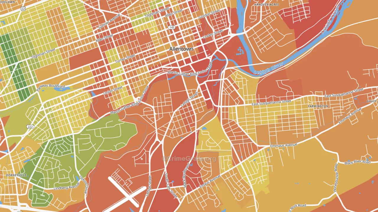 Fairview, Allentown, PA Map of Assault Rates
