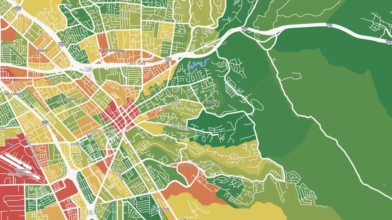 Fairview, CA Map of Assault Rates
