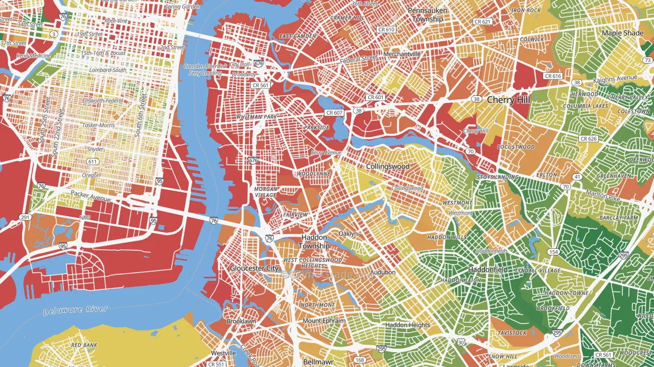Fairview, Camden, NJ Map of Assault Rates