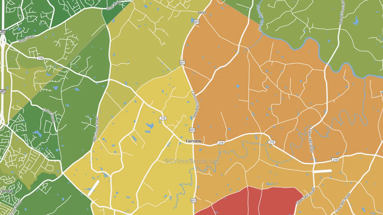 Fairview, Charlotte, NC Map of Assault Rates