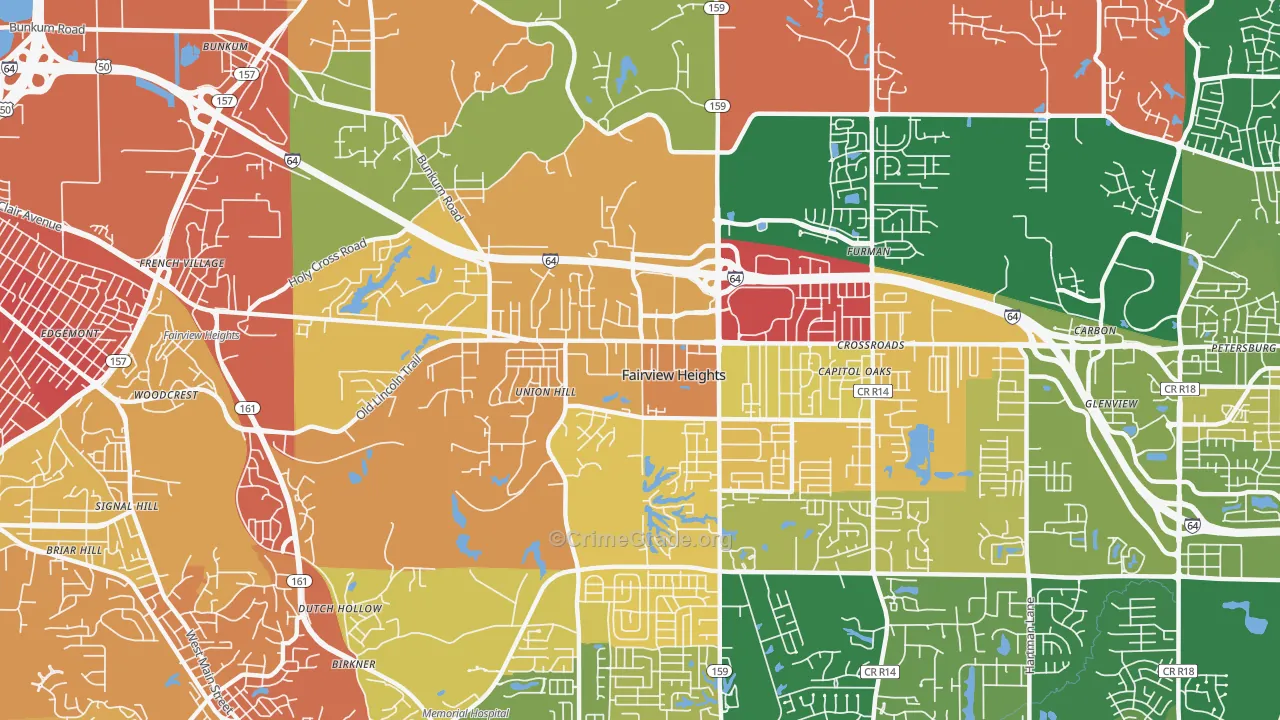 Fairview Heights, IL Map of Assault Rates