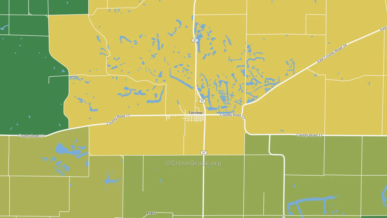 Fairview, IL Map of Assault Rates