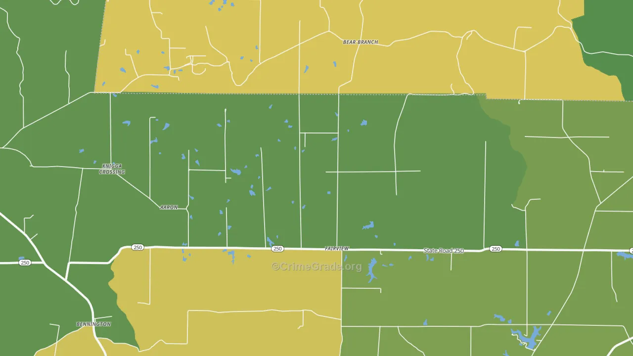 Fairview, IN Map of Assault Rates