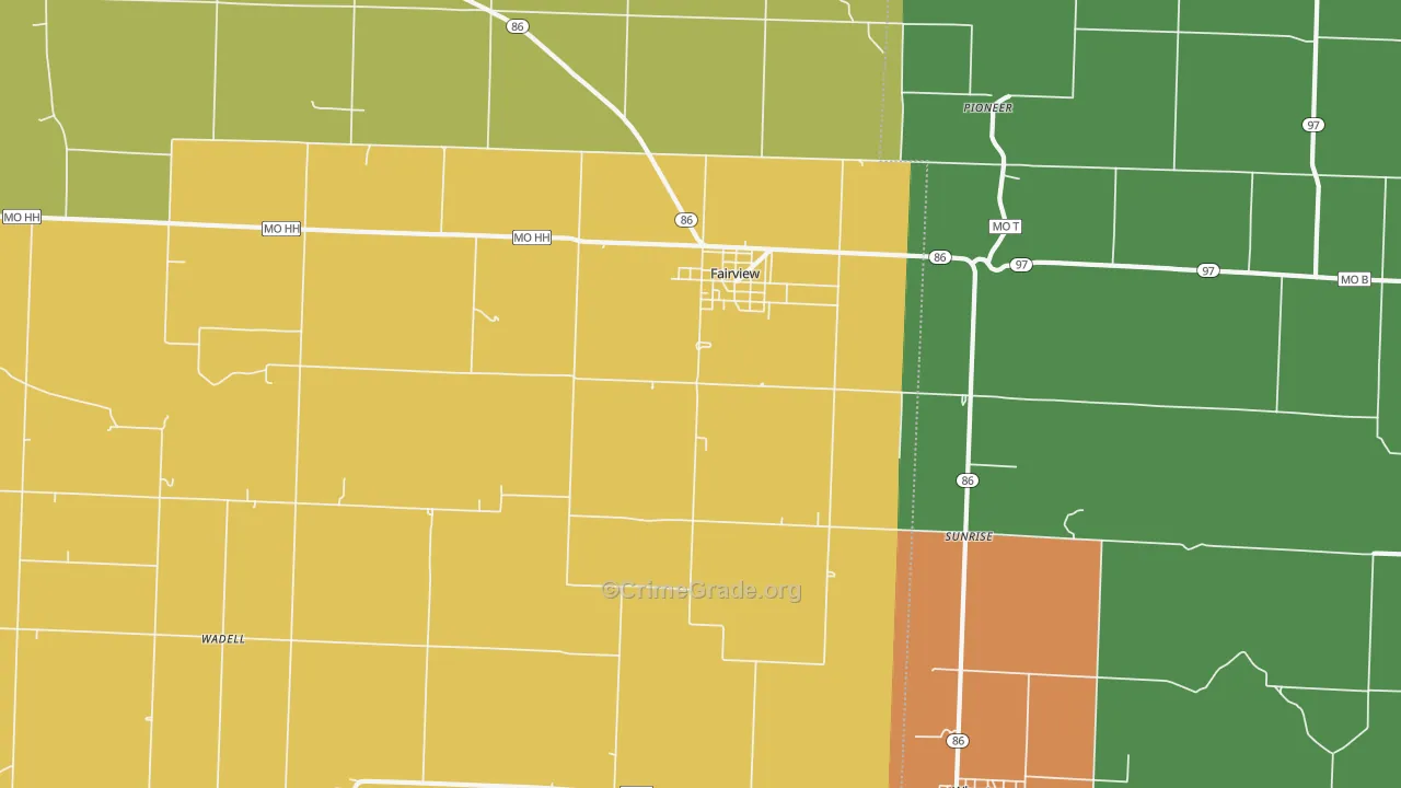 Fairview, MO Map of Assault Rates
