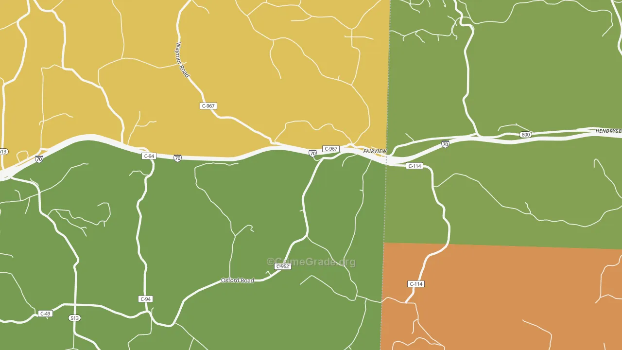 Fairview, OH Map of Assault Rates