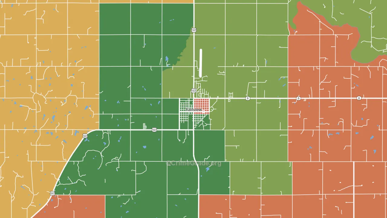 Fairview, OK Map of Assault Rates
