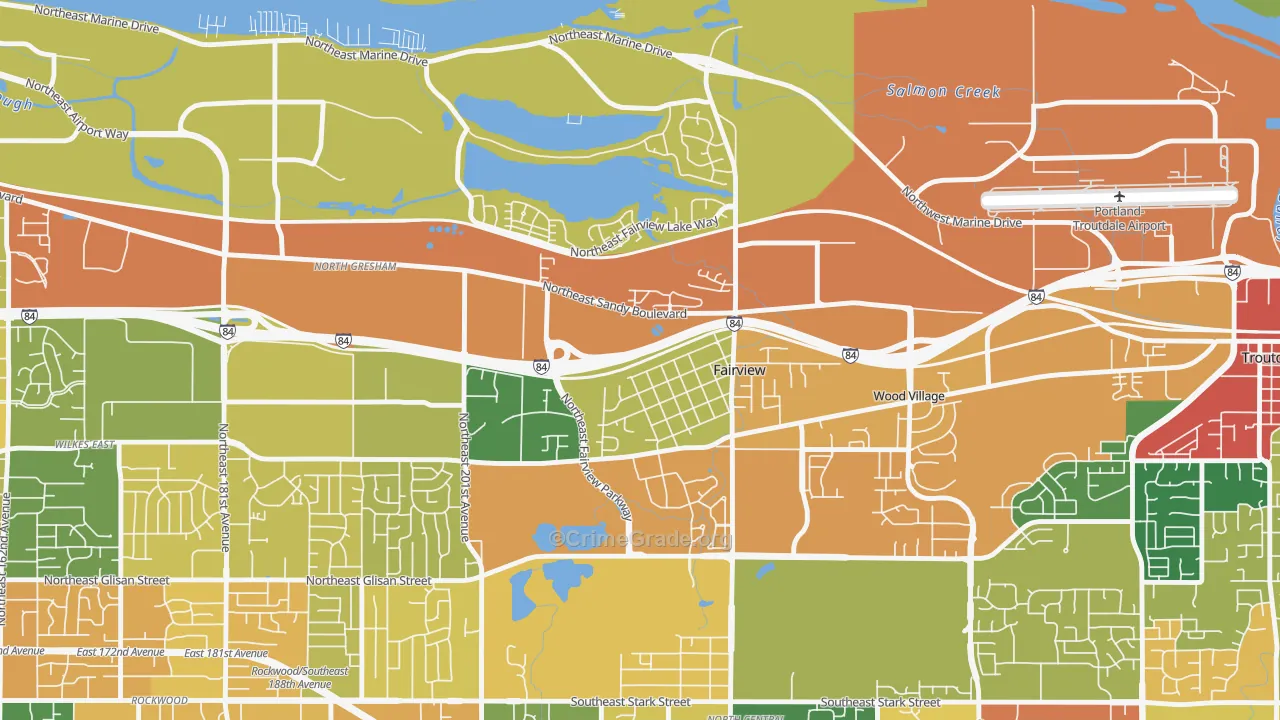 Fairview, OR Map of Assault Rates