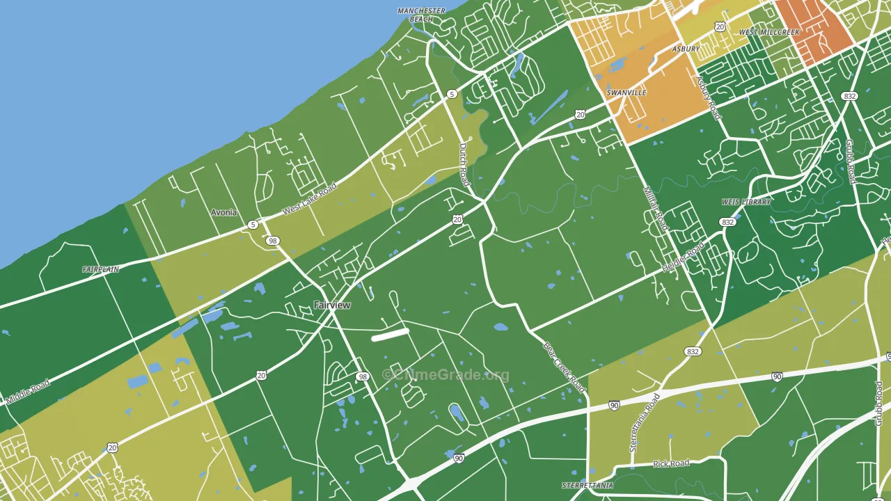Fairview, PA Map of Assault Rates