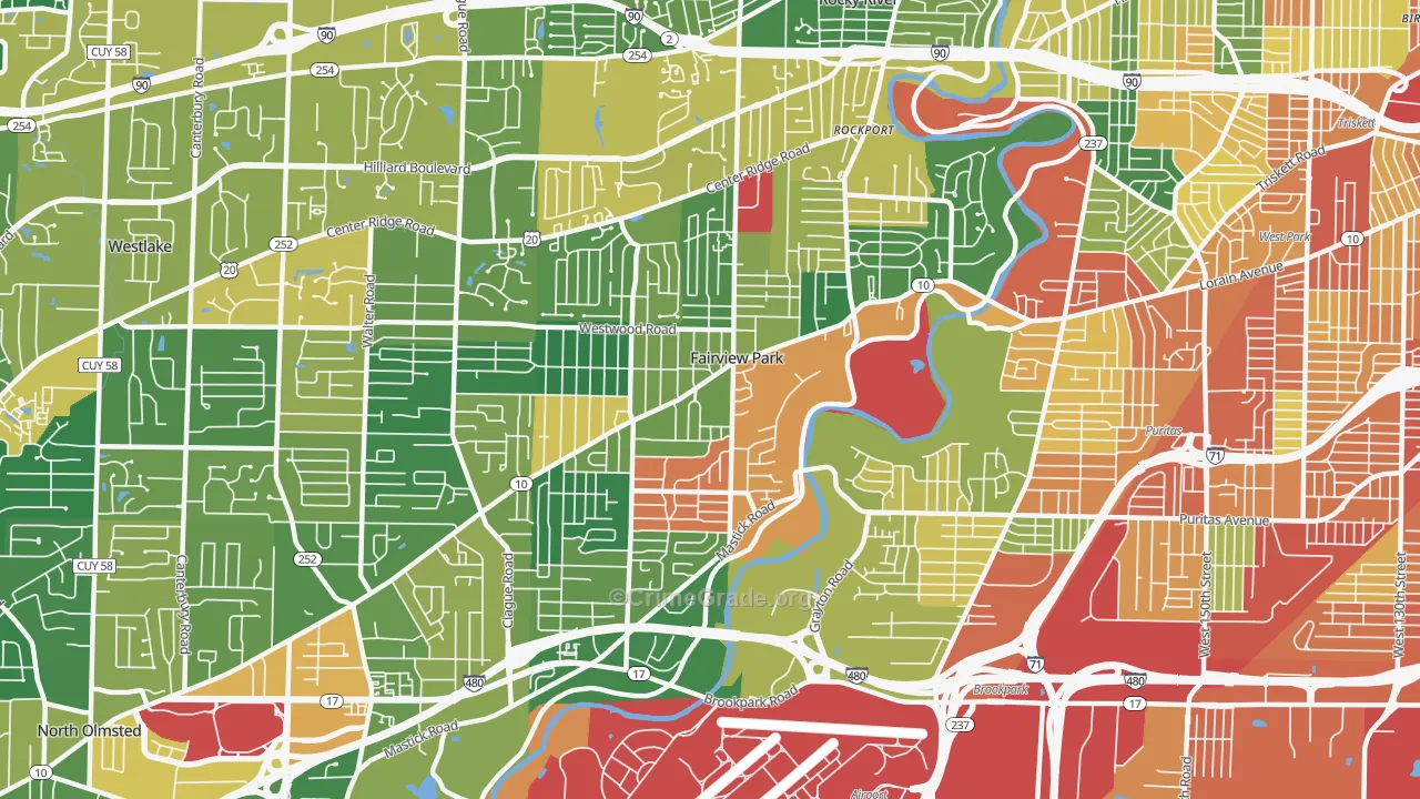Fairview Park, OH Map of Assault Rates