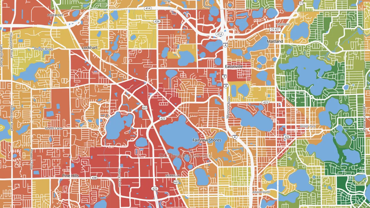 Fairview Shores, Orlando, FL Map of Assault Rates