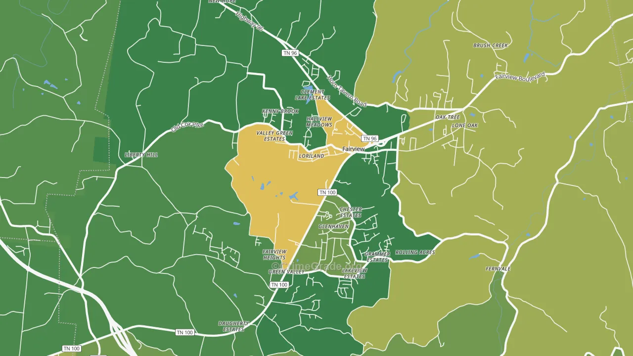 Fairview, TN Map of Assault Rates