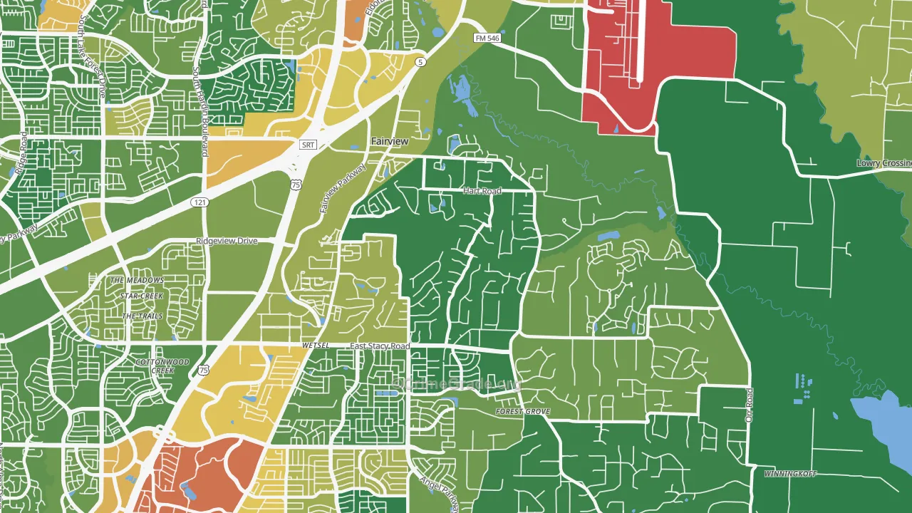 Fairview, TX Map of Assault Rates