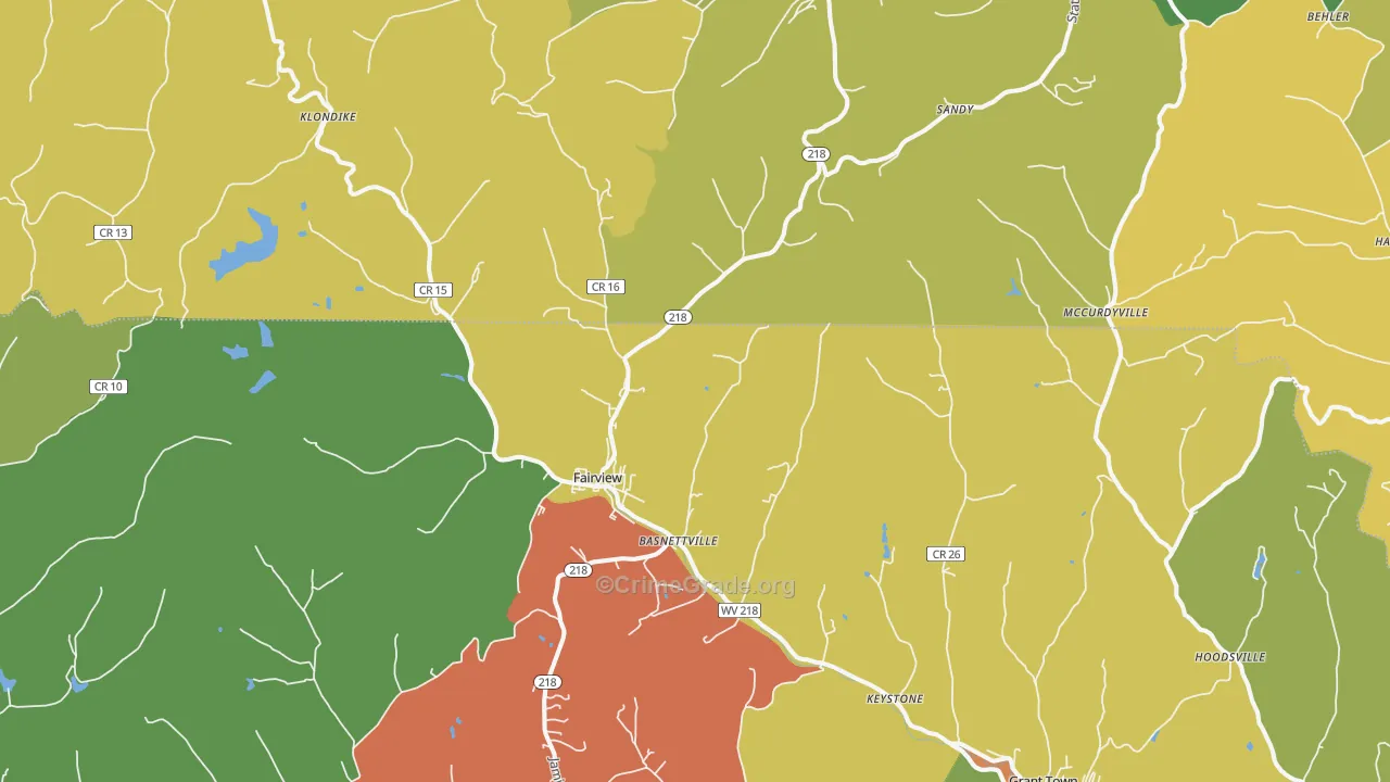 Fairview, WV Map of Assault Rates