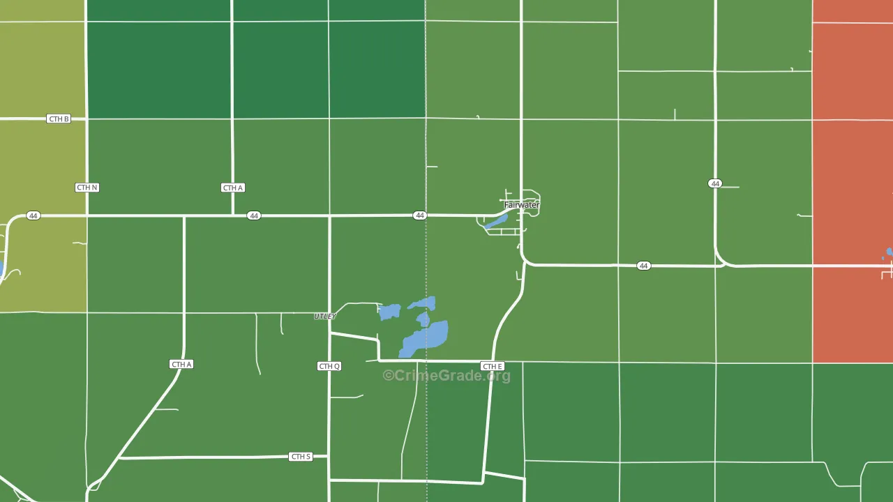 Fairwater, WI Map of Assault Rates