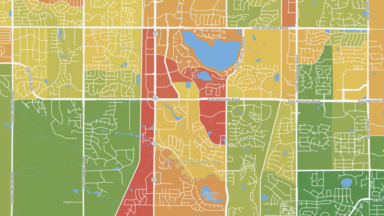 Fairway Estates, Fort Collins, CO Map of Assault Rates
