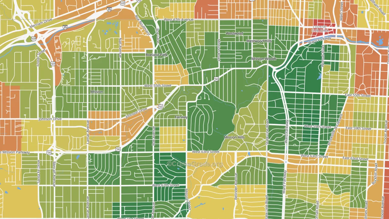 Fairway, KS Map of Assault Rates