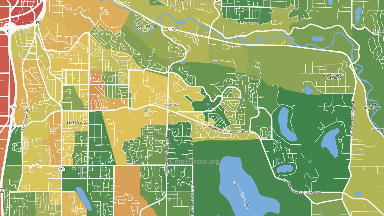 Fairwood, WA Map of Assault Rates