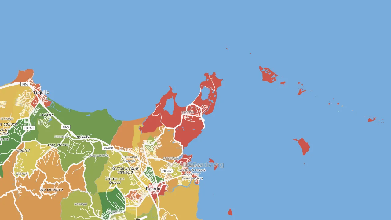 Fajardo, PR Map of Assault Rates