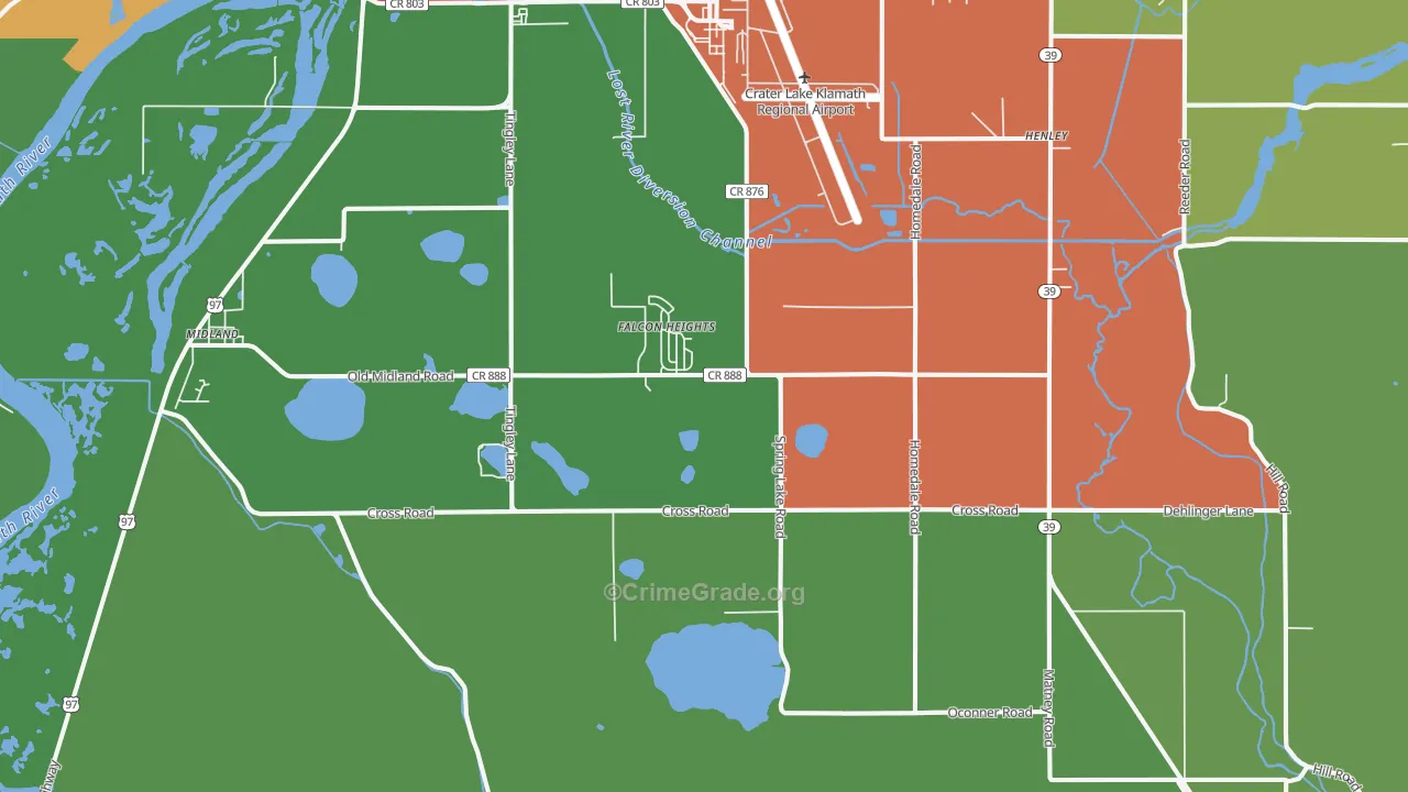 Falcon Heights, OR Map of Assault Rates