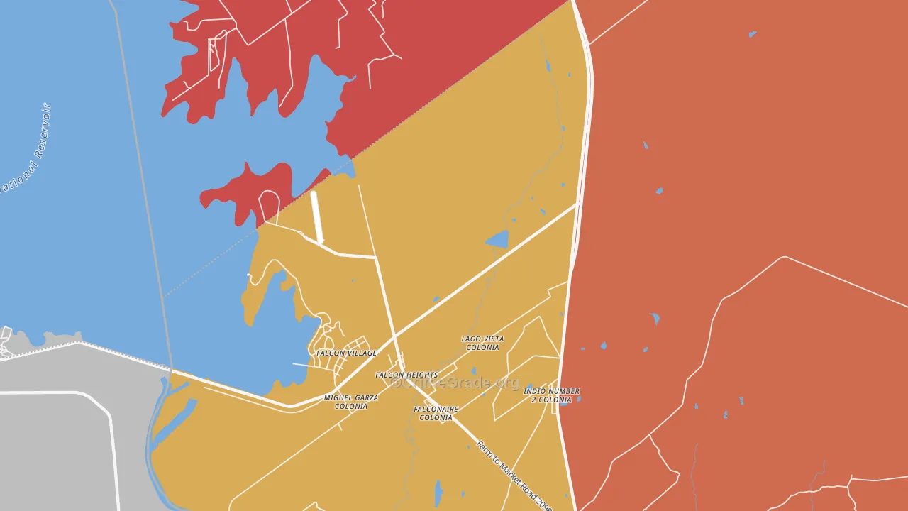 Falcon Heights, TX Map of Assault Rates