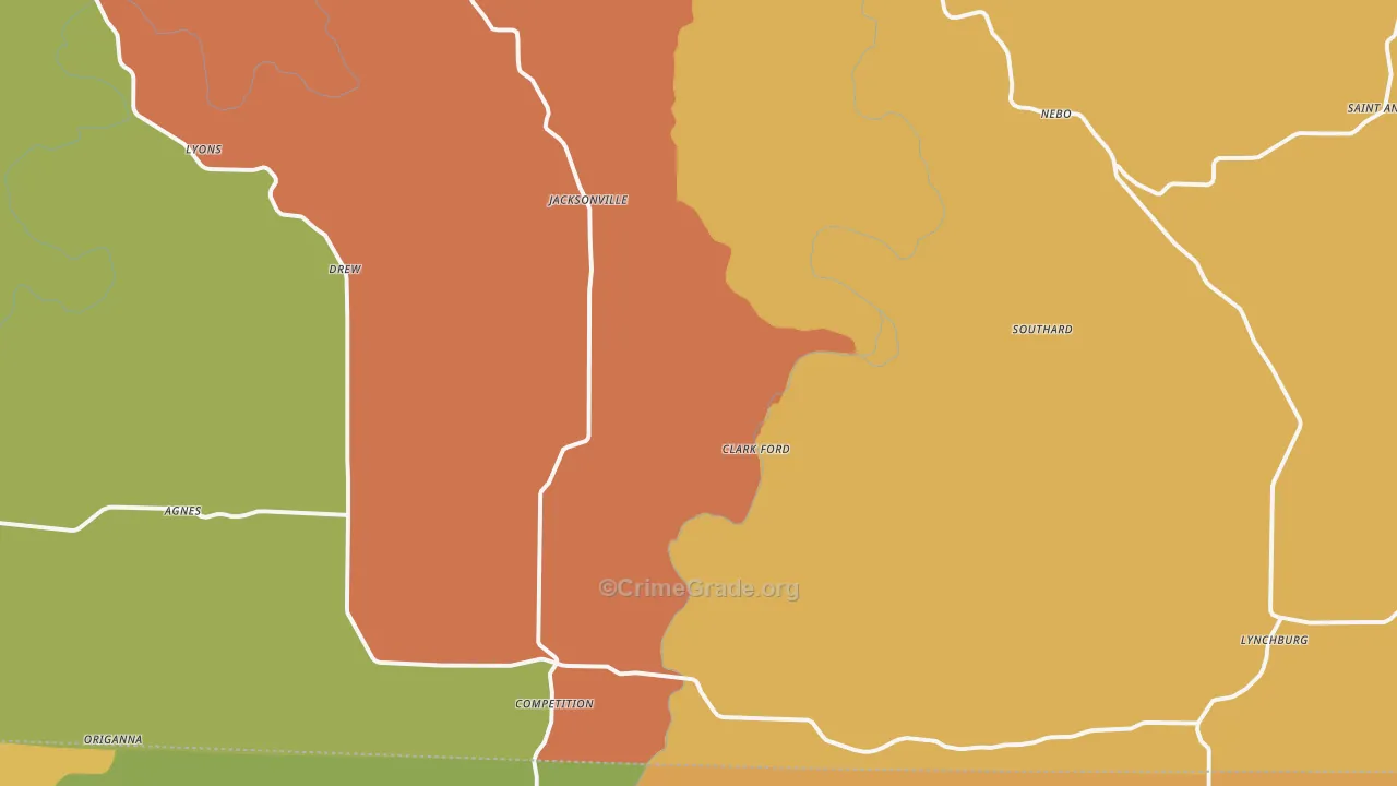 Falcon, MO Map of Assault Rates