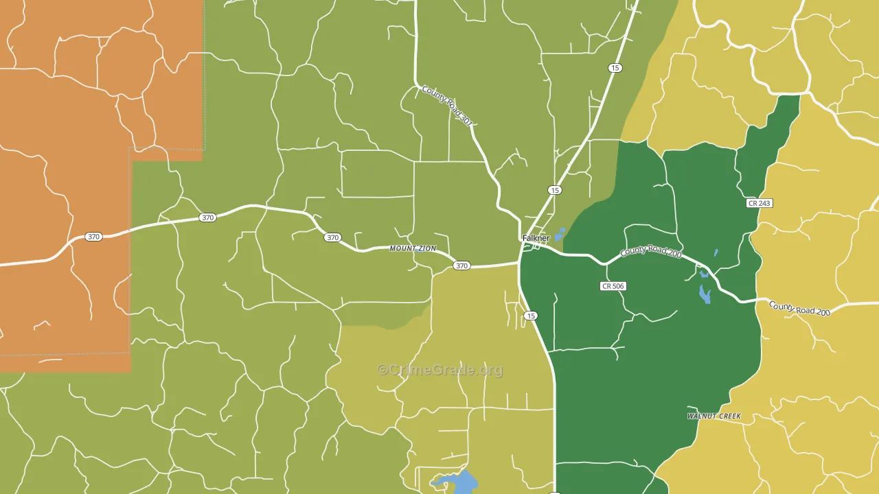 Falkner, MS Map of Assault Rates
