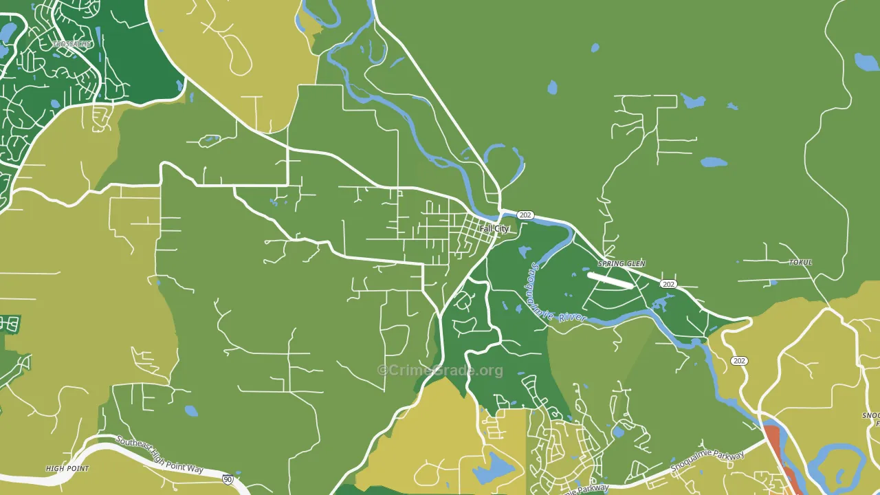 Fall City, WA Map of Assault Rates
