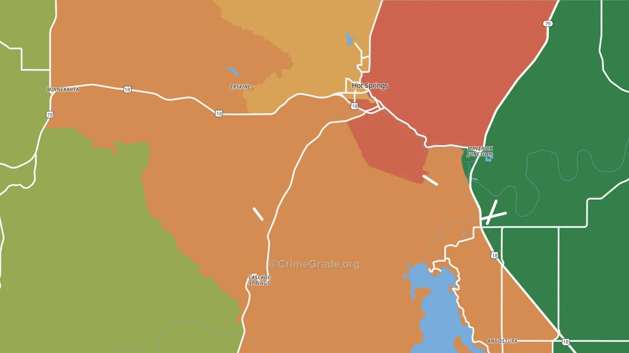 Fall River County, SD Map of Assault Rates