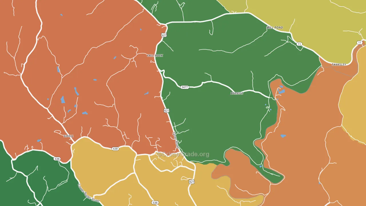 Fall Rock, KY Map of Assault Rates