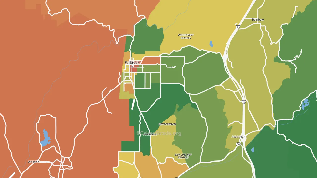 Fallbrook, CA Map of Assault Rates