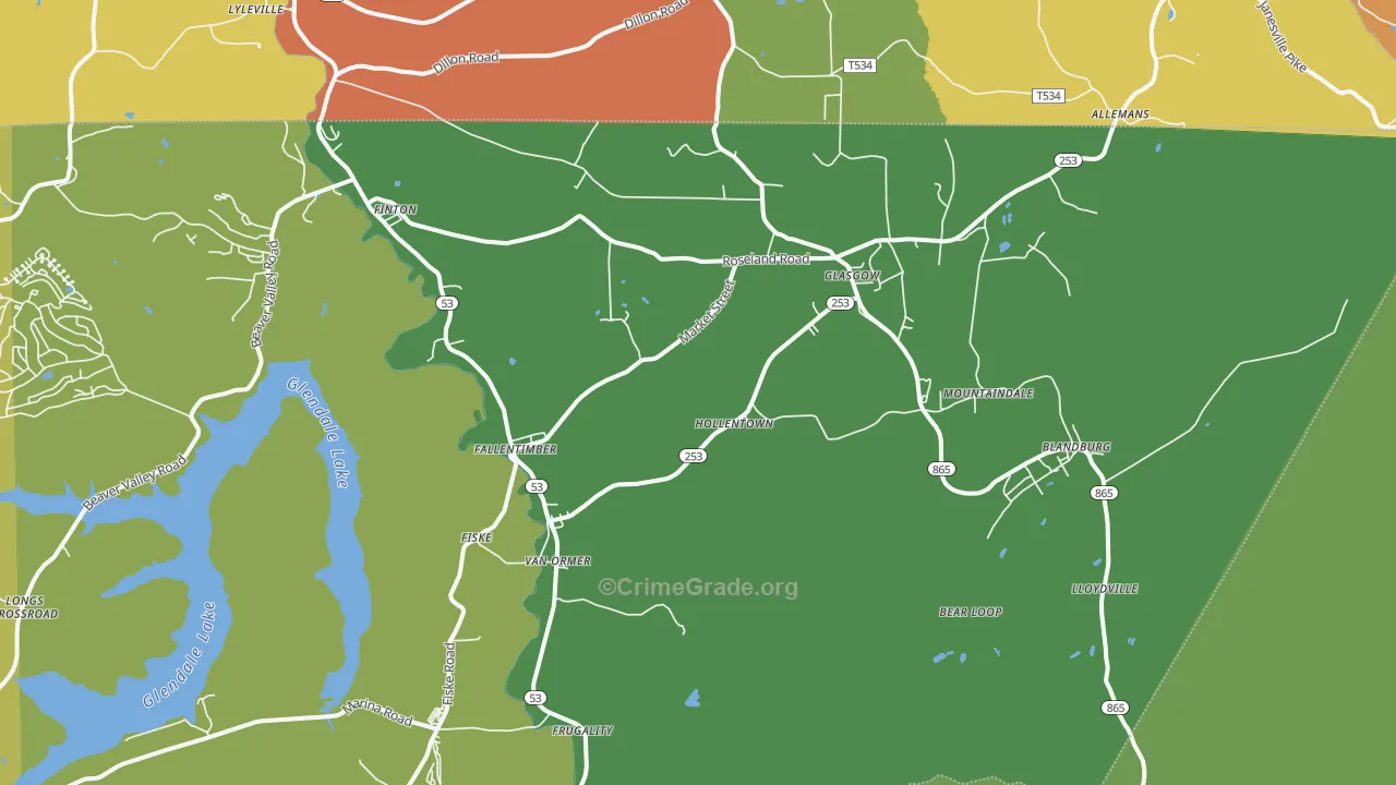 Fallentimber, PA Map of Assault Rates